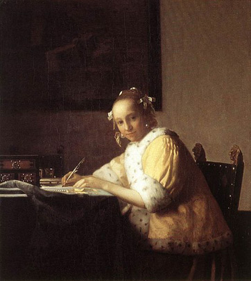 Una dama escribiendo