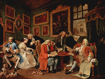 Hogarth pintando El acuerdo matrimonial
