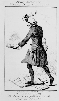 Una caricatura política poco halagadora de Priestley.