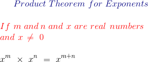 Teorema del producto para exponentes