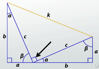 Diagrama de prueba 1 del teorema de Pitágoras