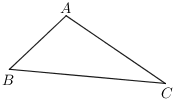Triángulo con vértices A, B y C