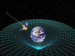 La teoría de la relatividad general de Einstein explica que la causa de la gravedad es la deformación del espacio-tiempo por objetos masivos.
