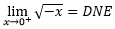 límite derecho de sqrt neg x DNE