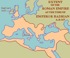 El Imperio Romano bajo el emperador Adriano de http://www.aboutscotland.com/hadrian/