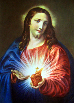 Imagen de Jesús sosteniendo un corazón.