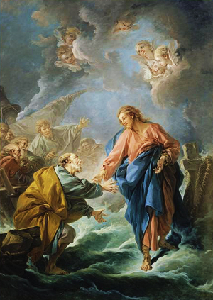 Boucher, San Pedro intentando caminar sobre el agua (1766)
