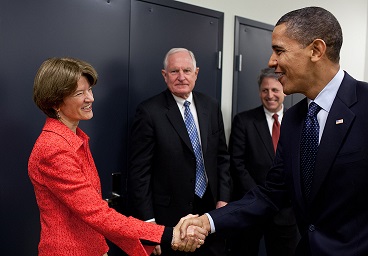 Sally Ride con el presidente Obama