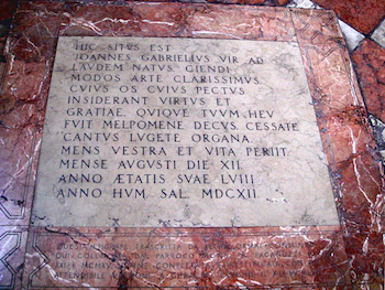 Foto de la tumba de Gabrieli