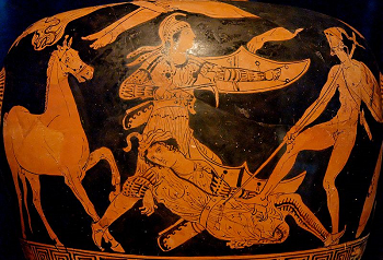 Sarpedón es asesinado por Patroclo