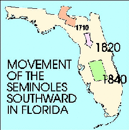 Mapa: Migración temprana de la tribu Seminole