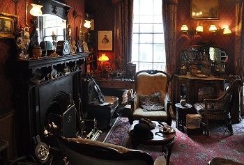 Sala de estar del Museo Sherlock Holmes