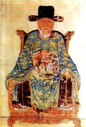 Este es un ejemplo de una pintura de seda vietnamita.