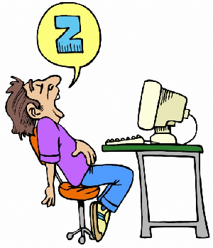 Clipart de una persona duerme en un escritorio