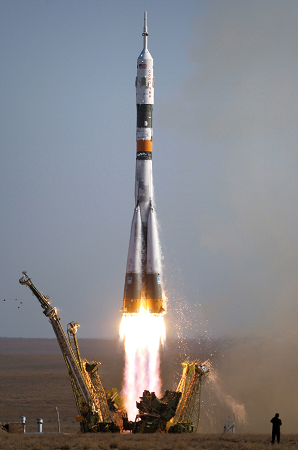 Imagen que muestra el empuje del cohete durante un lanzamiento.