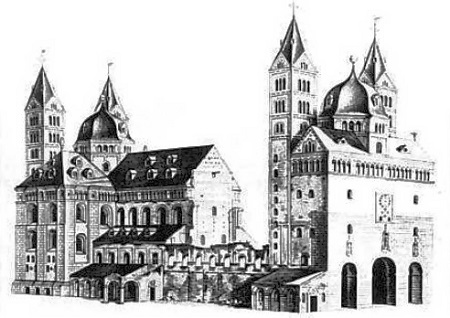 representación artística de la catedral de Speyer