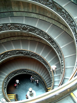 Escalera de caracol en el Museo Vaticano