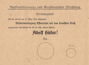 Una boleta de referéndum Anschluss