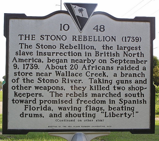 Marcador histórico Stono Rebellion