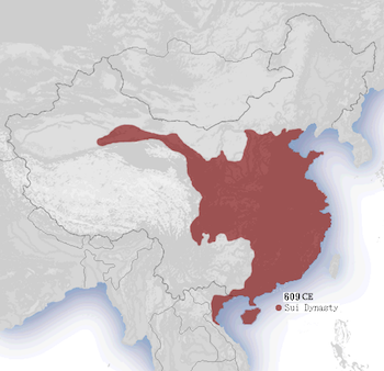 Mapa de la dinastía Sui
