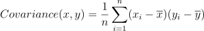 la ecuación para calcular la covarianza