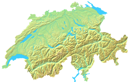 Mapa topográfico de Suiza