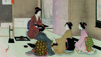 Obra de arte de la ceremonia del té japonesa