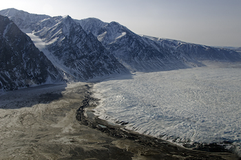 Moraine al final de un glaciar