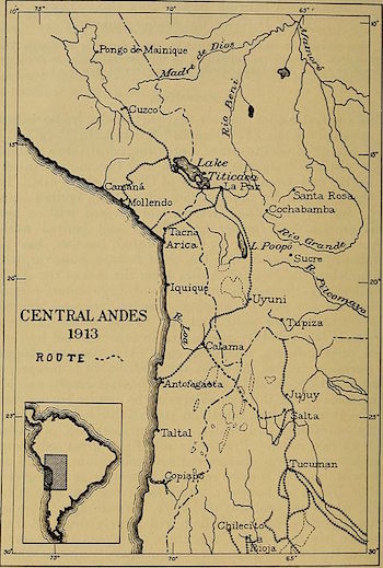 Mapa de los Andes centrales
