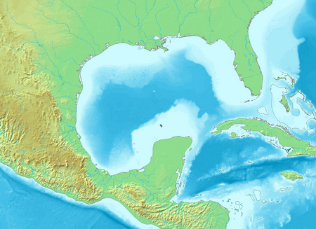 Un mapa del Golfo de México