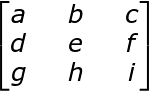Matriz de tres por tres