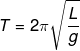 Ecuación para un período de tiempo de un péndulo