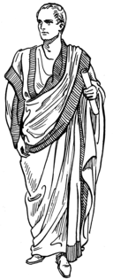 Un dibujo de un hombre con una toga.