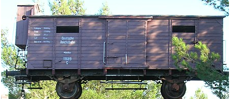 Vagón de tren utilizado para transportar judíos a los campos de exterminio