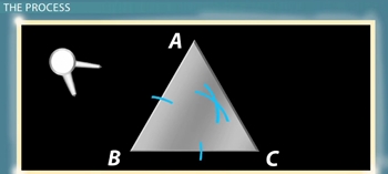 Brújula triangular marcada
