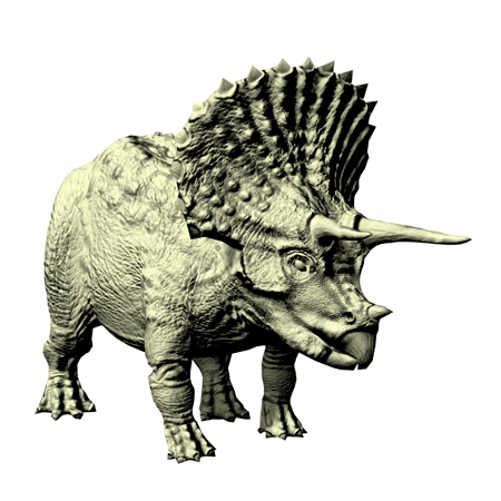 Un modelo 3D de un Triceratops