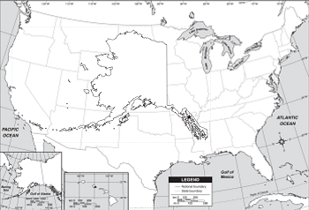 Mapa de EE. UU., Comparado con Alaska
