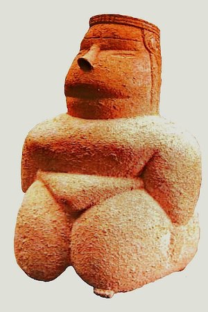 Imagen en color de la figura de Venus de color terracota.