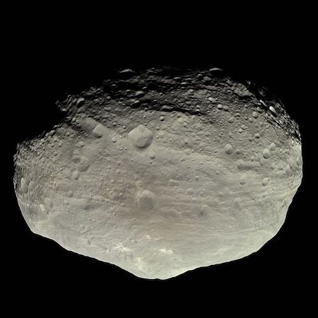 Una imagen de Vesta, un asteroide rocoso cubierto de cráteres