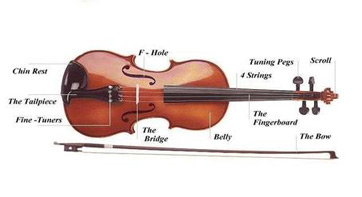 etiquetas de tabla de piezas de violín