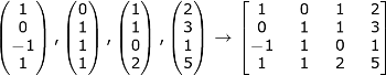 matriz de espacio vectorial