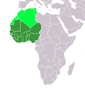 Mapa, de, áfrica occidental