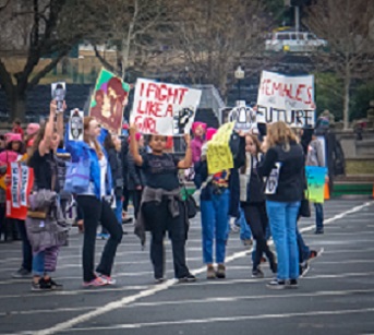 Mujeres protestan en Washington