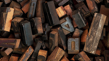 Letras de madera de una imprenta