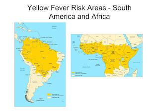 áreas de riesgo del virus de la fiebre amarilla