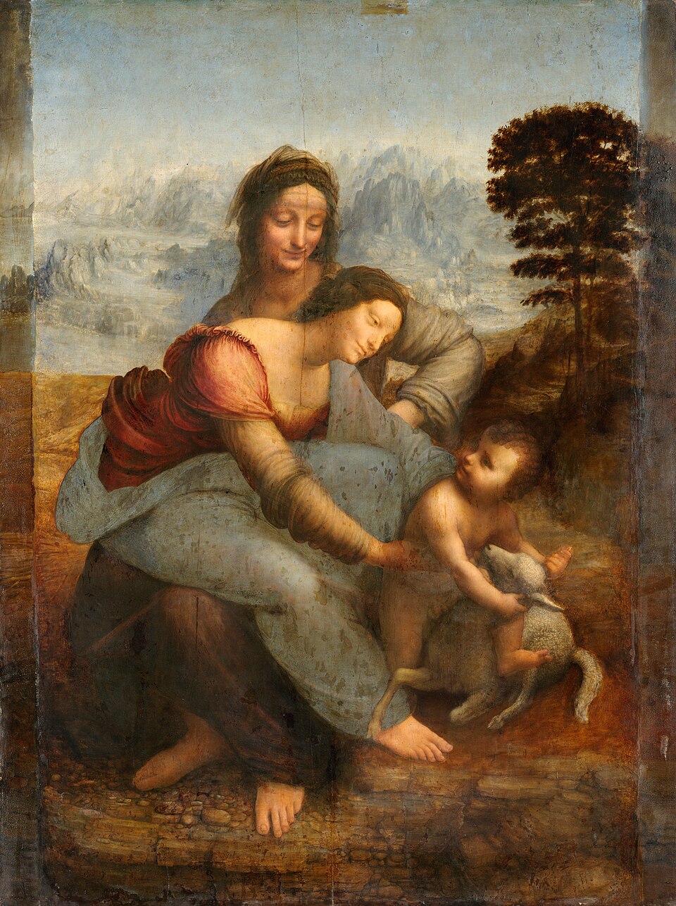 Pintura La Virgen, el Niño Jesús y Santa Ana.