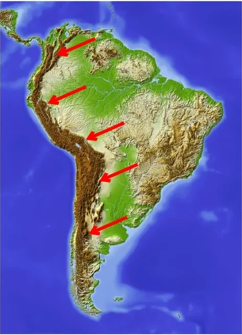 Ubicación, biodiversidad y geografía de la Cordillera de los Andes