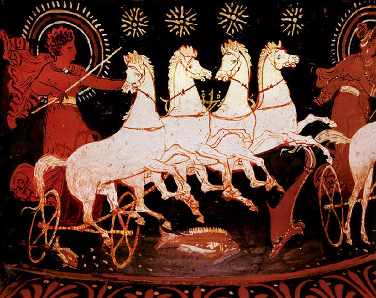 Pintura de Helios en la mitología griega