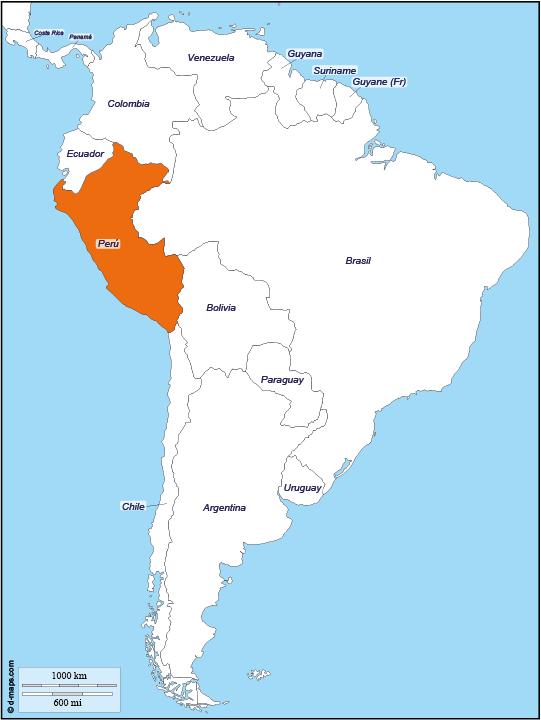 Mapa con la ubicación de Perú