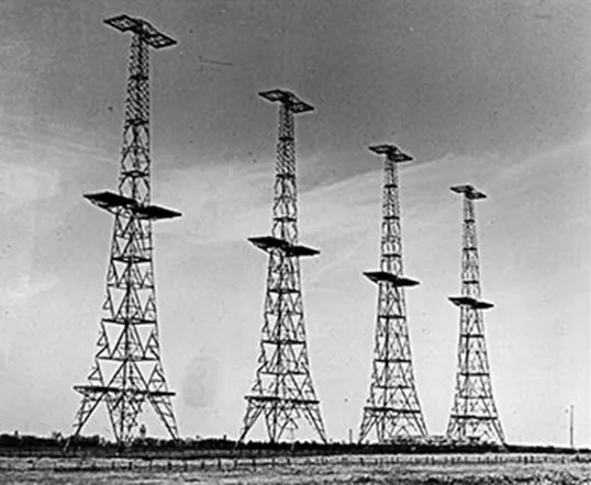 Estación de radar Chain Home utilizada en el período entre guerras para la detección temprana de aviones